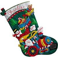 Plaid Choo Santa Kits de adornos de fieltro- multicolor- tamaño único